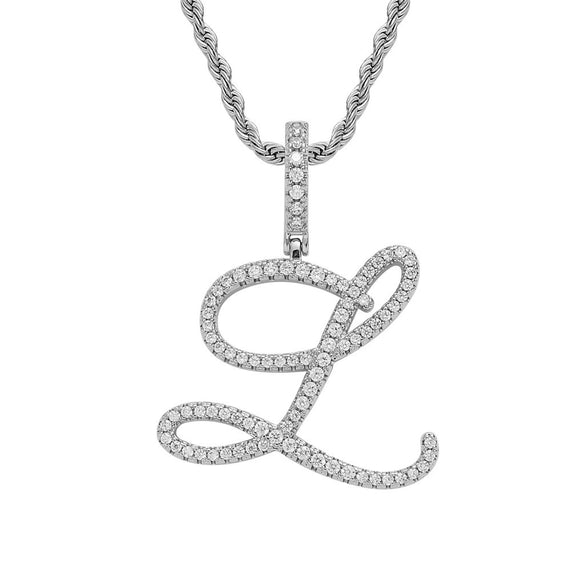 Wholesale Hip Hop Copper Pendant Necklace With Micropaved Zirconia And English Letter Pattern
