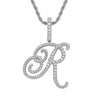 Wholesale Hip Hop Copper Pendant Necklace With Micropaved Zirconia And English Letter Pattern