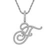 Wholesale Hip Hop Copper Pendant Necklace With Micropaved Zirconia And English Letter Pattern