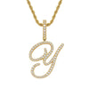 Wholesale Hip Hop Copper Pendant Necklace With Micropaved Zirconia And English Letter Pattern