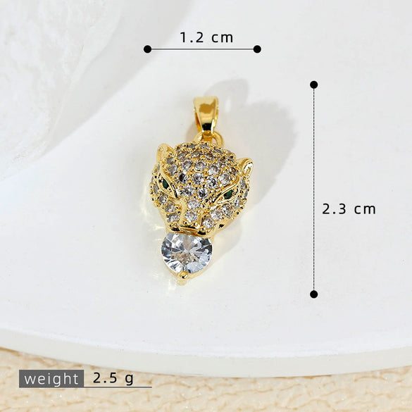 Wholesale Hip Hop Copper Plated Real Gold Animals Zodiac Pendant Accessories Clavicle Chain Earrings Stud