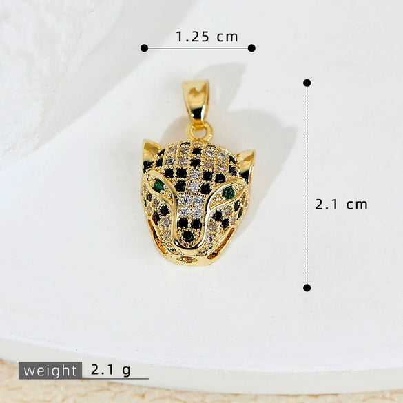 Wholesale Hip Hop Copper Plated Real Gold Animals Zodiac Pendant Accessories Clavicle Chain Earrings Stud