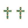 Wholesale Hip Hop Cross Earrings For Women Copper Inlaid With Zircon