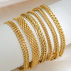 Wholesale Hip Hop Cuban Bracelet Stainless Steel Gold Plated Vshaped Double Row Unisex Distinctive Light Luxury Retro