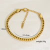 Wholesale Hip Hop Cuban Bracelet Stainless Steel Gold Plated Vshaped Double Row Unisex Distinctive Light Luxury Retro