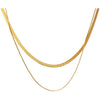 Wholesale Hip Hop Double Layer Stacked Unisex Necklace In Geometric Pattern Titanium Steel Snake Bone Chain With Polishing Treatment