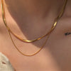 Wholesale Hip Hop Double Layer Stacked Unisex Necklace In Geometric Pattern Titanium Steel Snake Bone Chain With Polishing Treatment