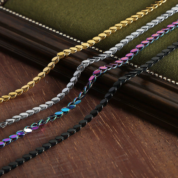 Wholesale Hip Hop Exquisite Temperament Women's Titanium Steel Bracelet With Horizontal Pattern And Electroplating Treatment