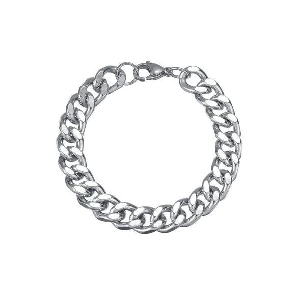 Wholesale Hip Hop Fashion Cool Street Stainless Steel Geometric Polished Unisex Bracelet