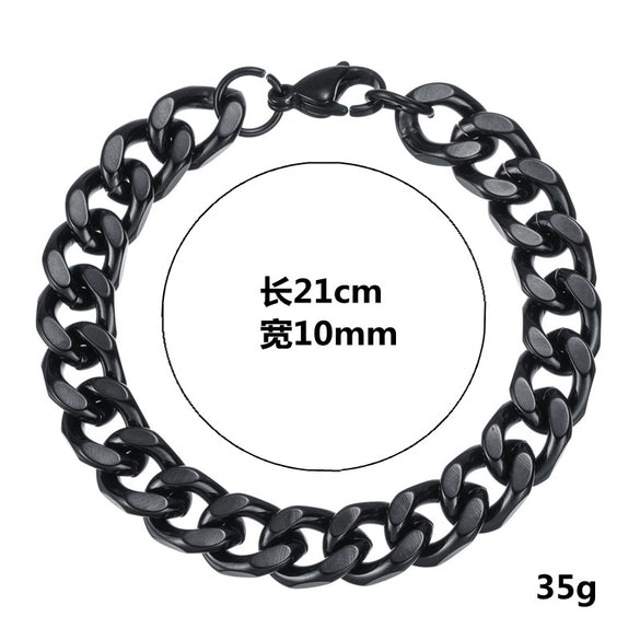 Wholesale Hip Hop Fashion Cool Street Stainless Steel Geometric Polished Unisex Bracelet