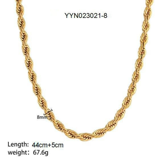 Wholesale Hip Hop Fashion Twist Chain Stainless Steel Necklace With Geometric Design And Electroplating For Women