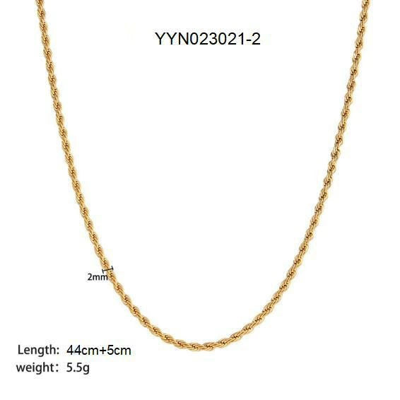 Wholesale Hip Hop Fashion Twist Chain Stainless Steel Necklace With Geometric Design And Electroplating For Women