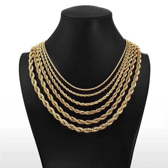 Wholesale Hip Hop Fashion Twist Chain Stainless Steel Necklace With Geometric Design And Electroplating For Women