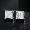 Wholesale Hip Hop Geometric Copper Inlaid With Zircon Earrings