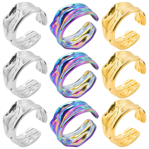 Wholesale Hip-hop Geometric Stainless Steel Open Ring