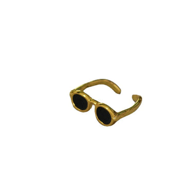 Wholesale Hip-Hop Glasses Copper Gold Plated Open Rings