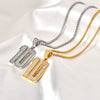 Wholesale Hip Hop Jewelry Titanium Steel Goldplated Geometric Diamondembedded Necklace