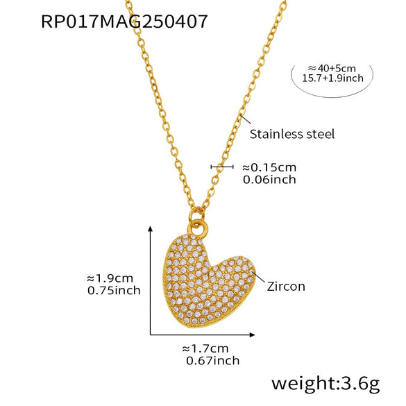 Wholesale Hip Hop Light Luxury Geometric Letter Zircon Stainless Steel Necklace With Electroplating