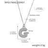 Wholesale Hip Hop Light Luxury Geometric Letter Zircon Stainless Steel Necklace With Electroplating