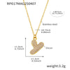 Wholesale Hip Hop Light Luxury Geometric Letter Zircon Stainless Steel Necklace With Electroplating