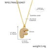 Wholesale Hip Hop Light Luxury Geometric Letter Zircon Stainless Steel Necklace With Electroplating