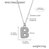 Wholesale Hip Hop Light Luxury Geometric Letter Zircon Stainless Steel Necklace With Electroplating