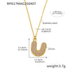 Wholesale Hip Hop Light Luxury Geometric Letter Zircon Stainless Steel Necklace With Electroplating