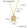 Wholesale Hip Hop Light Luxury Geometric Letter Zircon Stainless Steel Necklace With Electroplating