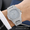 Wholesale Hip Hop Men's Alloy Strap Rectangle Dial Full Diamond Quartz Calendar Watch