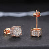 Wholesale Hip Hop Men's Earrings Copper Geometric Micro Inlaid Zircon Electroplated
