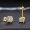 Wholesale Hip Hop Men's Earrings Copper Geometric Micro Inlaid Zircon Electroplated