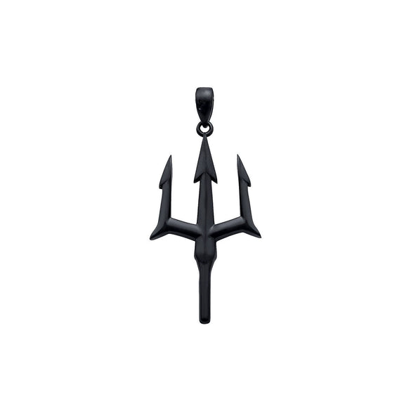 Wholesale Hip Hop Necklace Copper And Titanium Steel Trident Pendant With Geometric Pattern Electroplating Cuban Chain