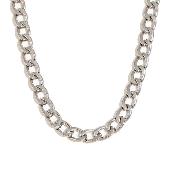 Wholesale Hip Hop Personality Cuban Chain Necklace Stainless Steel 18K Gold Plated Geometric Style Polished Chain For Women