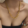 Wholesale Hip Hop Pig Nose Chain Necklace In Stainless Steel With Geometric Pattern And 18K True Gold Plated Electroplating For Women