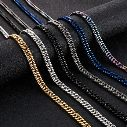 Wholesale Jewelry Hip-Hop Punk Classic Style Geometric Titanium Steel 18K Gold Plated Necklace