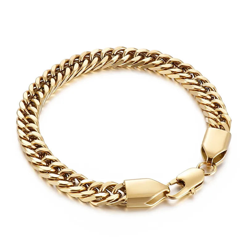 Wholesale Jewelry Hip-Hop Punk Classic Style Geometric Titanium Steel 18K Gold Plated Necklace