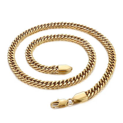 Wholesale Jewelry Hip-Hop Punk Classic Style Geometric Titanium Steel 18K Gold Plated Necklace