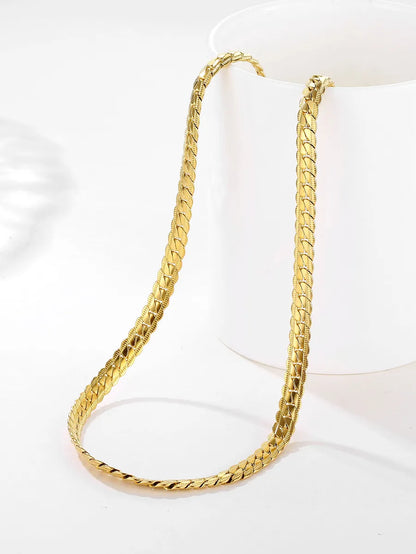 Wholesale Hip-hop Punk Solid Color Stainless Steel Plating 18k Gold Plated Necklace