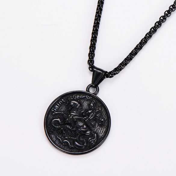 Wholesale Hip Hop Retro Pendant Necklace Stainless Steel Electroplated