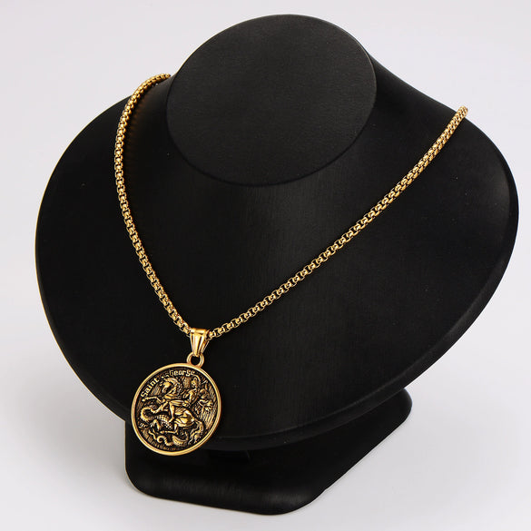 Wholesale Hip Hop Retro Pendant Necklace Stainless Steel Electroplated