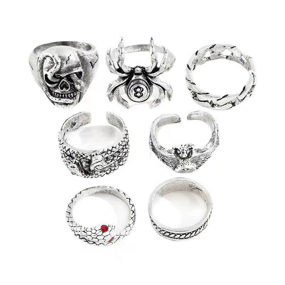 Wholesale Hip Hop Ring Zinc Alloy Distressed Animal Zodiac Geometric Design