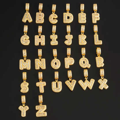 Wholesale Hip-hop Simple Style Letter Stainless Steel Plating Inlay 18k Gold Plated Zircon Pendant Necklace