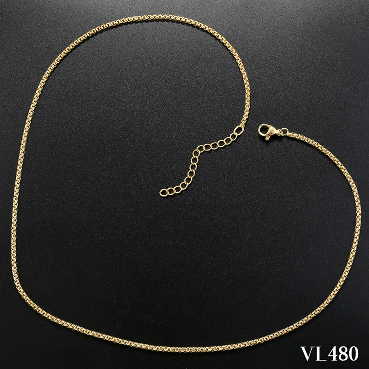 Wholesale Hip-Hop Simple Style Solid Color Copper 18K Gold Plated Necklace