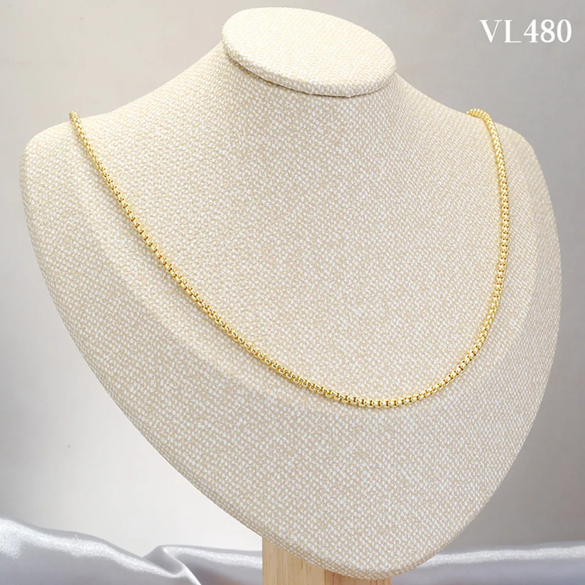 Wholesale Hip-Hop Simple Style Solid Color Copper 18K Gold Plated Necklace