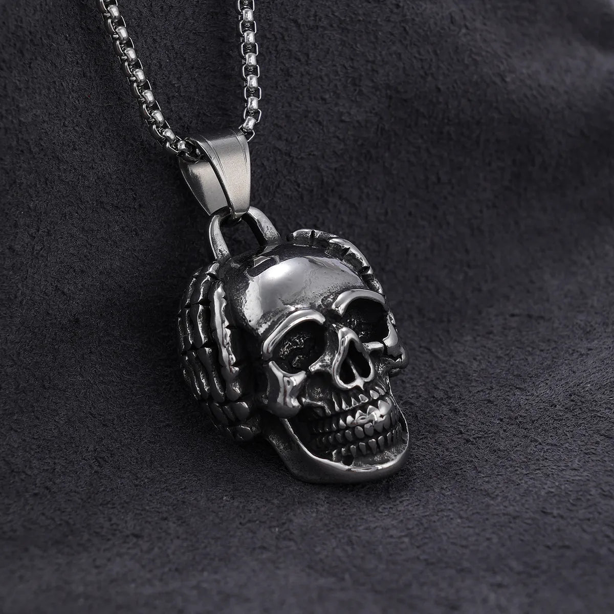 304 Stainless Steel Hip-Hop Carving Skull