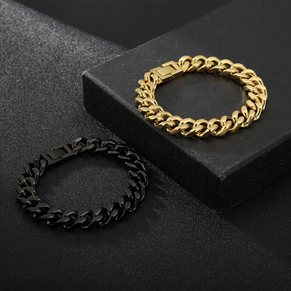 Wholesale Hip-hop Solid Color Stainless Steel 18k Gold Plated Bracelets