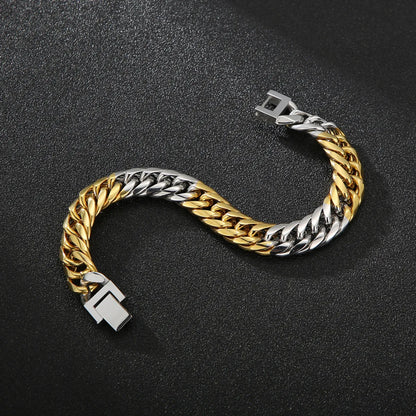 Wholesale Hip-hop Solid Color Stainless Steel 18k Gold Plated Bracelets