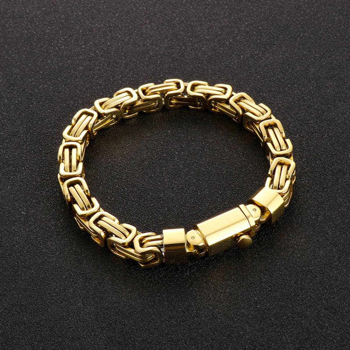 Hip-Hop Solid Color Stainless Steel Plating 18K Gold Plated Men'S Bracelets