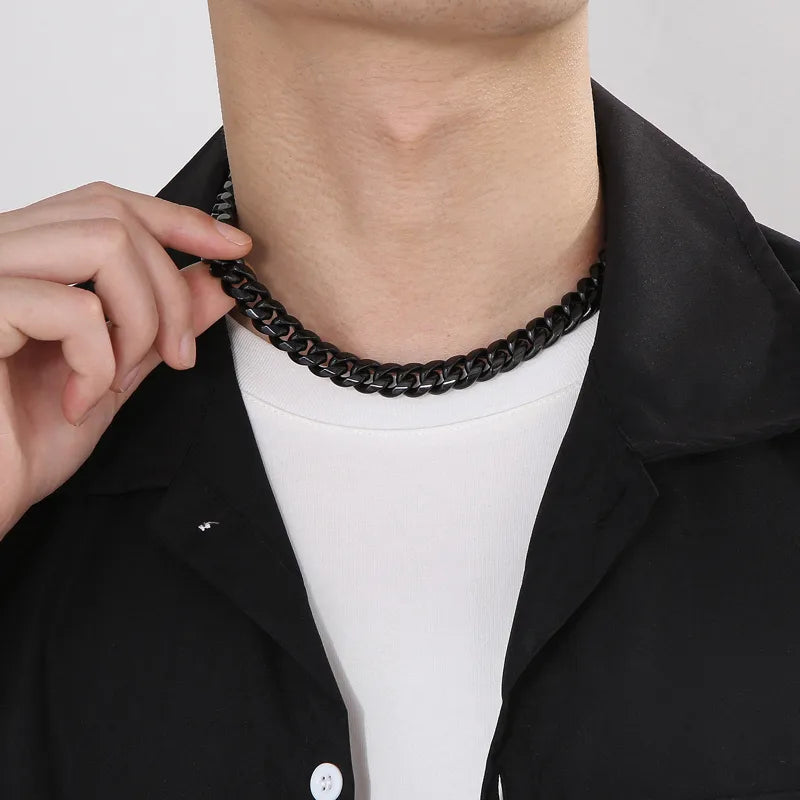 Wholesale Hip-Hop Solid Color Stainless Steel Necklace