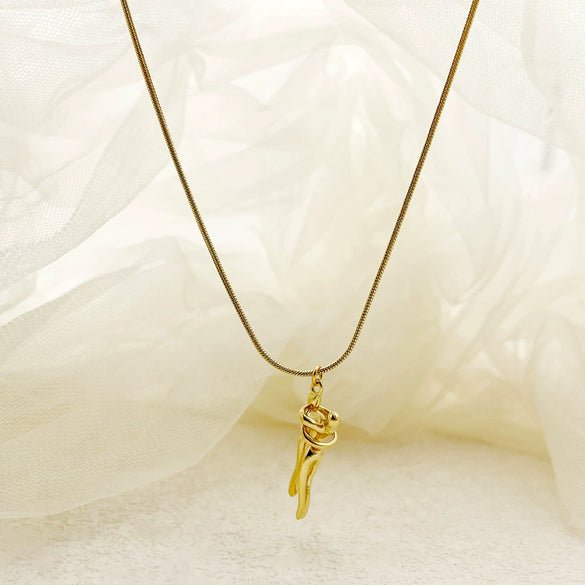 Wholesale Hip Hop Stainless Steel And Titanium Steel Villain Hug Pendant Necklace With Electroplating